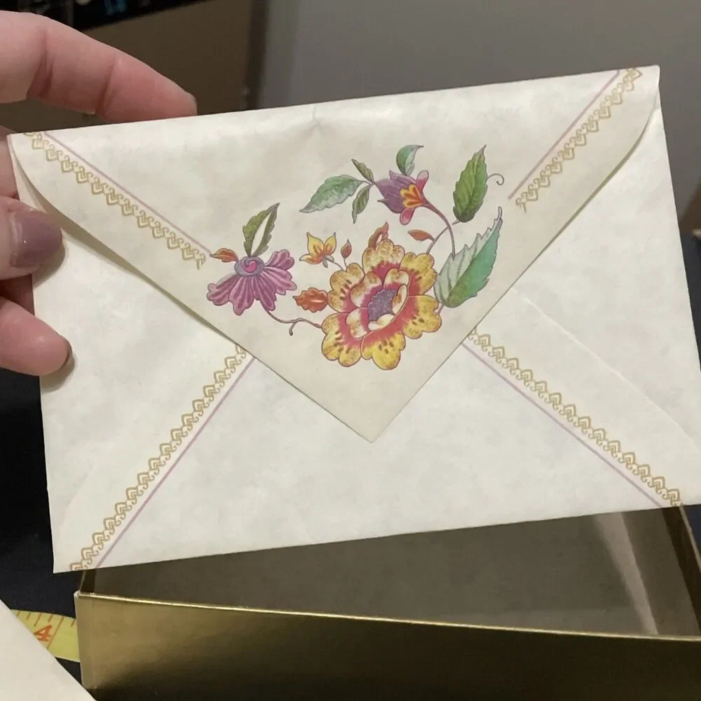 Vintage Stationery Set Mead Montag China Aster Florals Incomplete Flowers